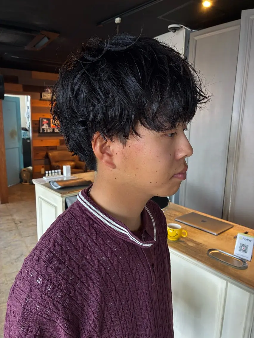 パーマ メンズ カット パーマ トリートメント 新規再来率No.1 金山/メンズパーマのヘアスタイル