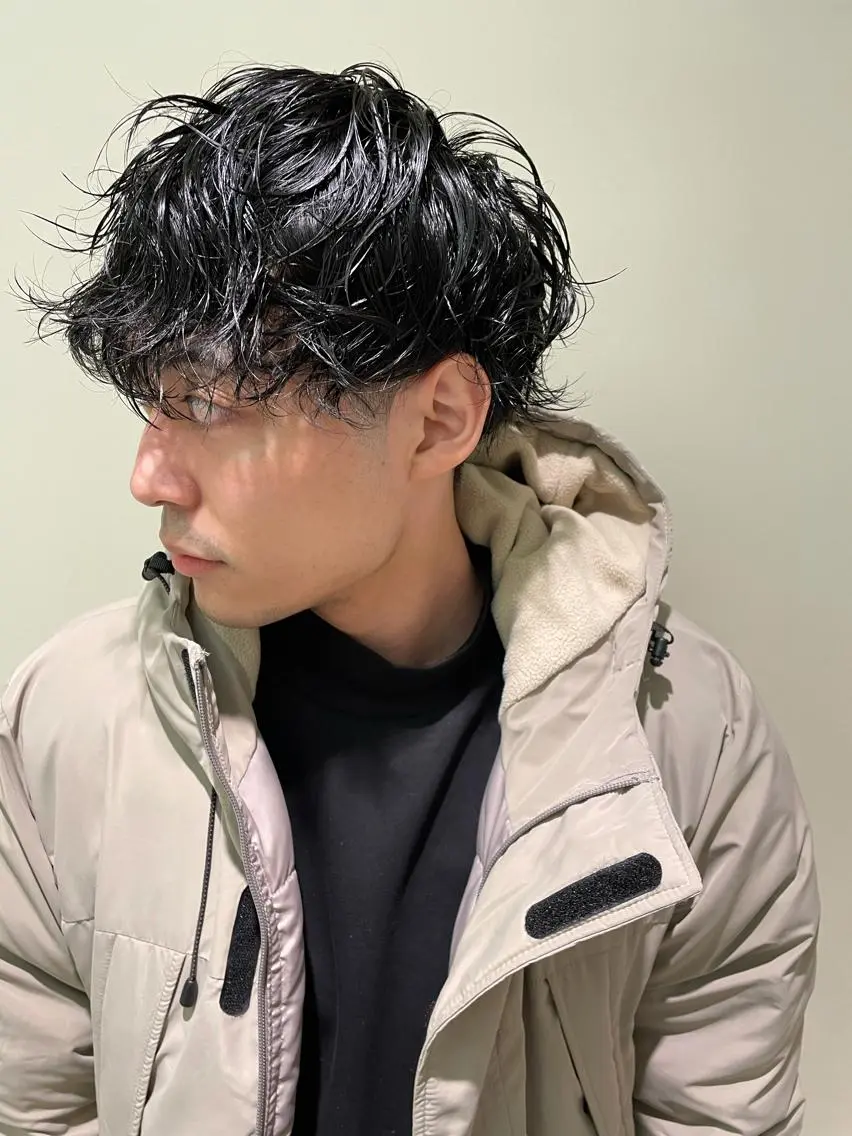 メンズカット+パーマ🌿波巻き、ツイスパ、ワンカール等🌀 限定条件付き⭕️で割り引きさせていただきます!の写真