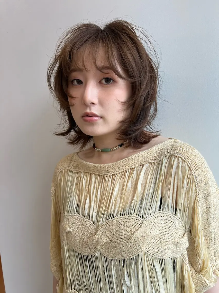 ミディアム カット ヘアカラー 鈴木 三保のヘアスタイル