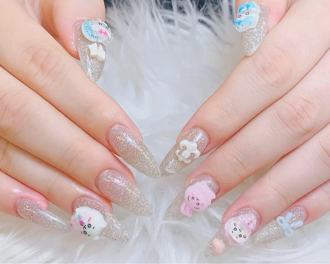 ネイル チークネイル 長さ出し フットネイル 韓国ネイル マグネットネイル ハンドネイル ハンドケア AN NAIL _HOAのネイルデザイン