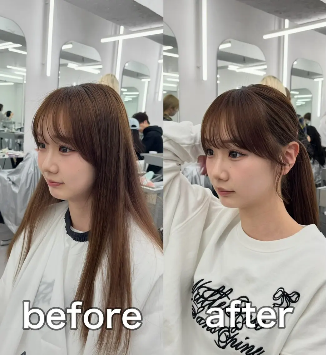 ロング くびれヘア 顔周りカット 韓国風ヘア レイヤーカット シースルーバング カット ヘアカラー トリートメント ヘッドスパ ヘアセット 韓国ヘア×2way 🇰🇷和知拓郎のヘアスタイル