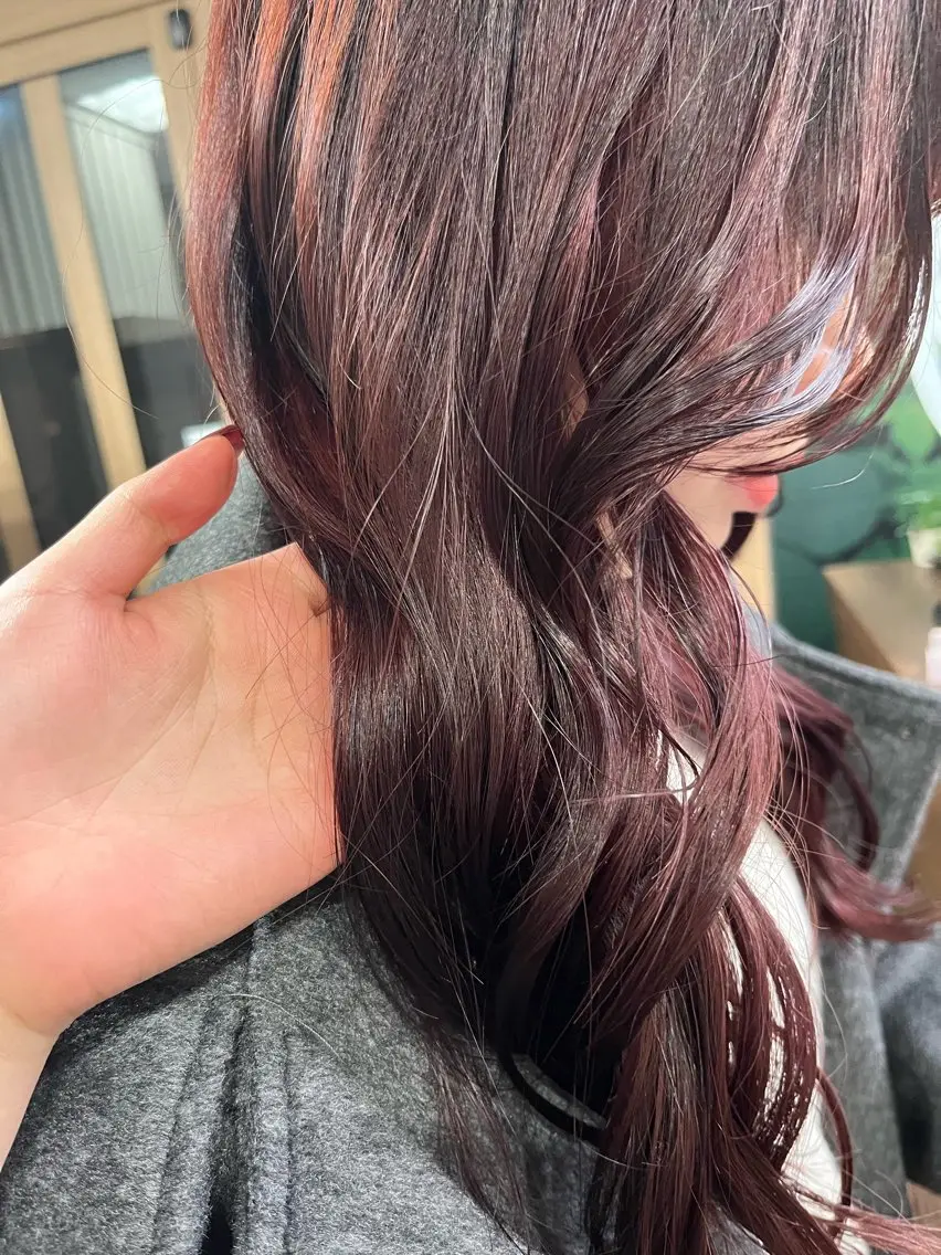 【ミニモ特別メニュー】❤️💜暖色カラー🩷🧡➕トリートメント(Aujua)の写真