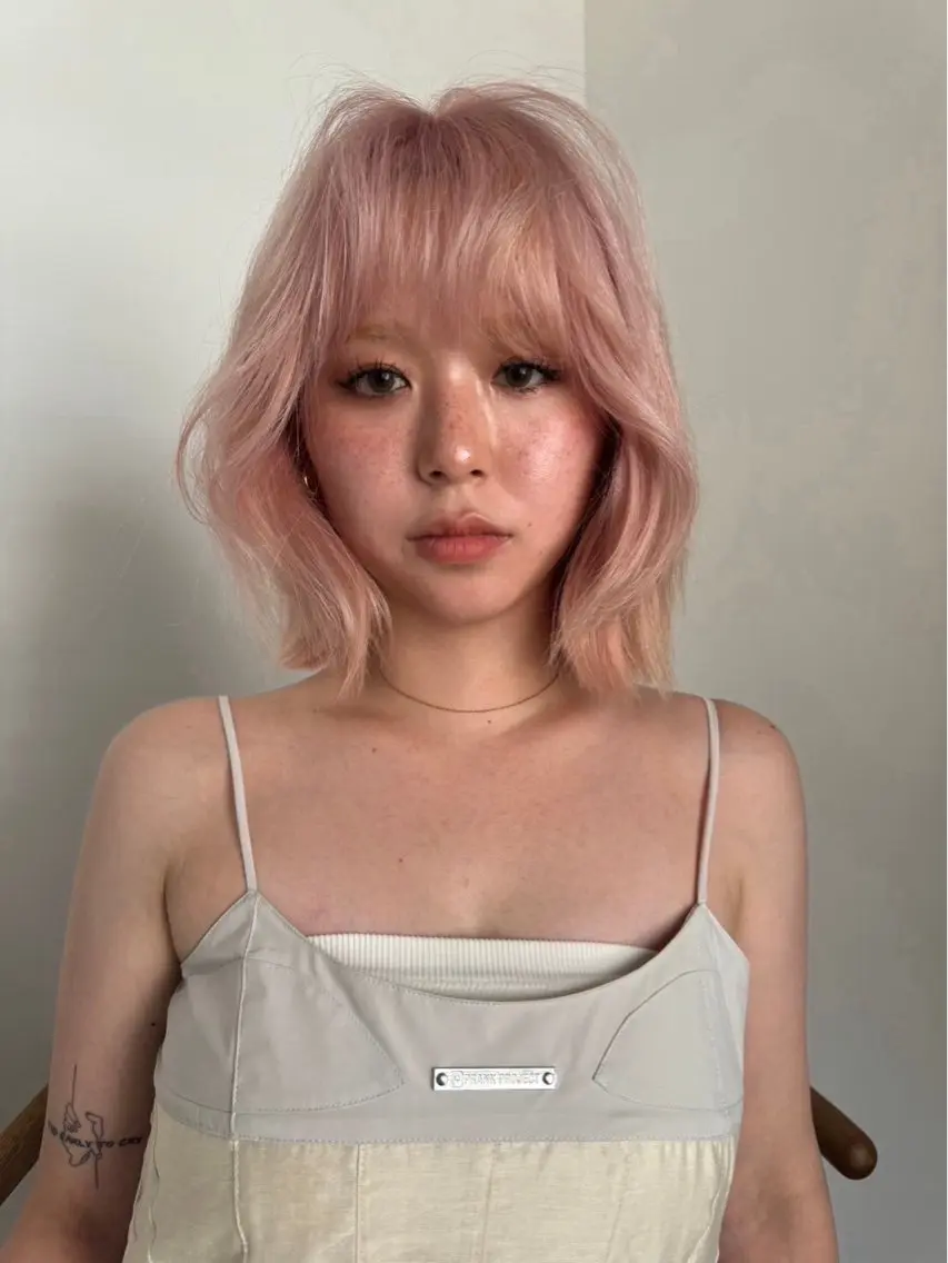 ショート ヘアカラー 💛ブリーチカラー /ブリーチ縮毛💛のヘアスタイル