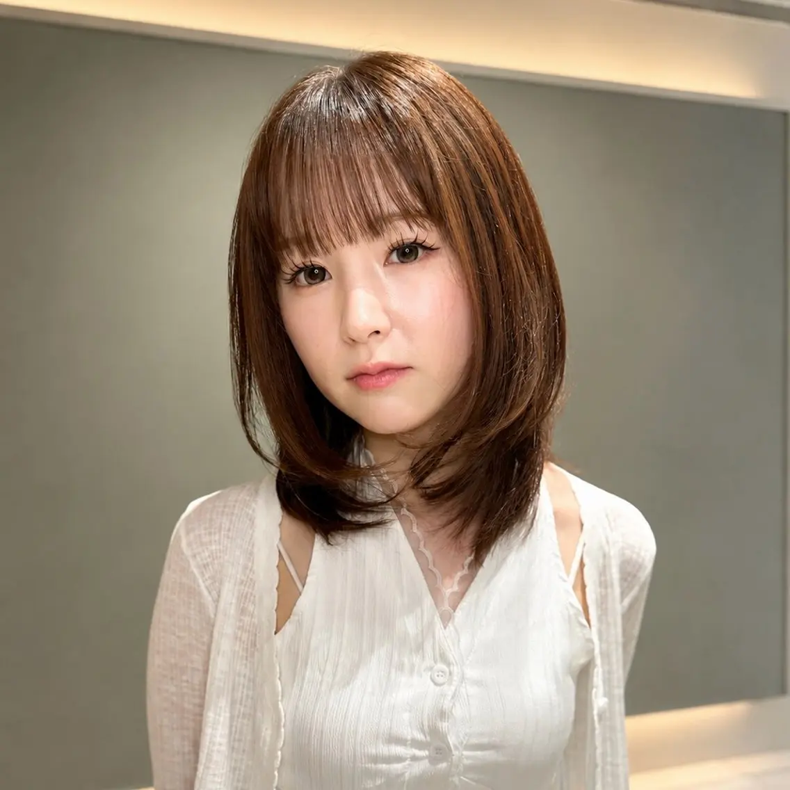 ミディアム カット ヘアカラー newton 🎀ここむぎのヘアスタイル