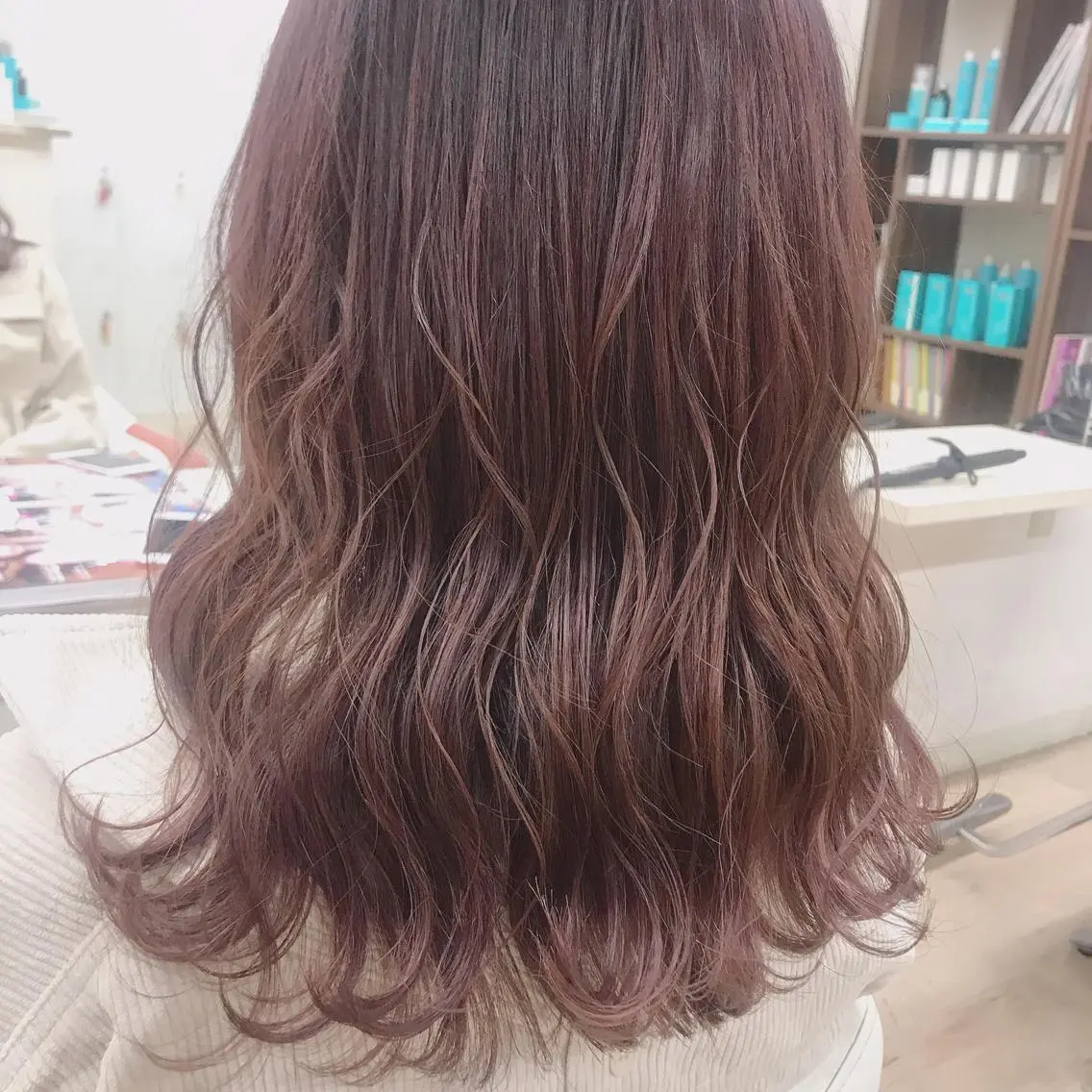 セミロング カラー ピンクカラー beauty: beast 大名店のヘアスタイル