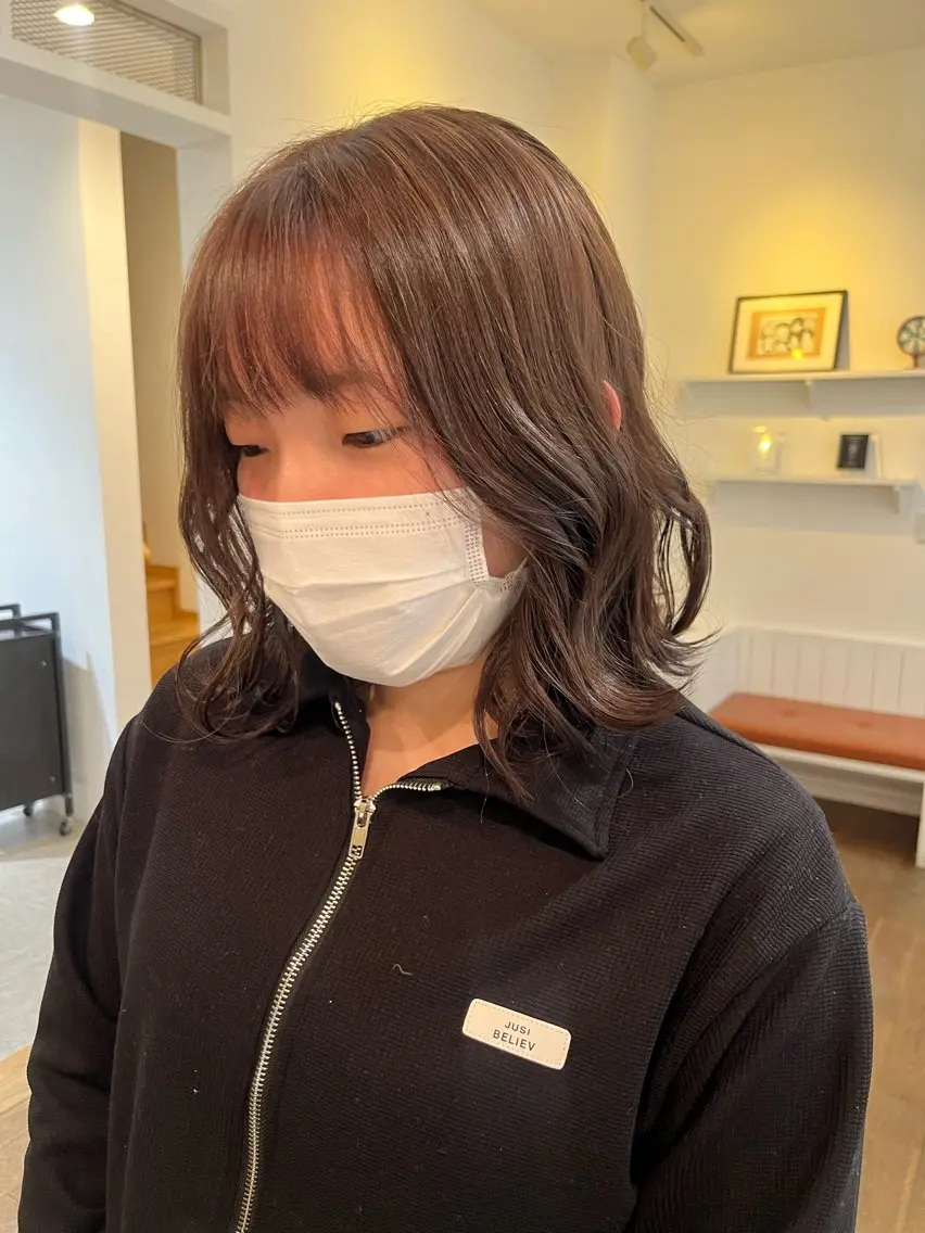 ミディアム トリートメント カット ヘアカラー トリートメント 無料カットモデル‪✨ ✂️Nanami🌷のヘアスタイル