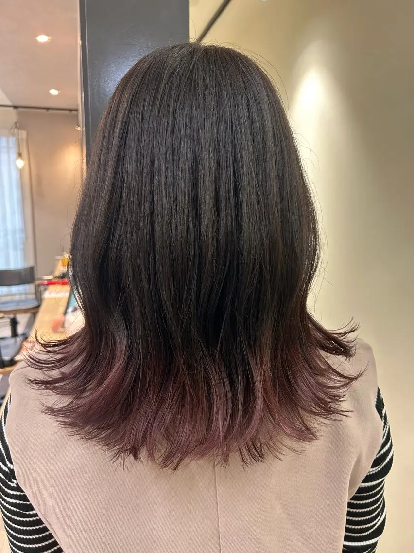 ロング カラー ブリーチ ラベンダーカラー ラベンダーピンク ピンクカラー カット ヘアカラー トリートメント hubhair レイヤー/透明感のヘアスタイル