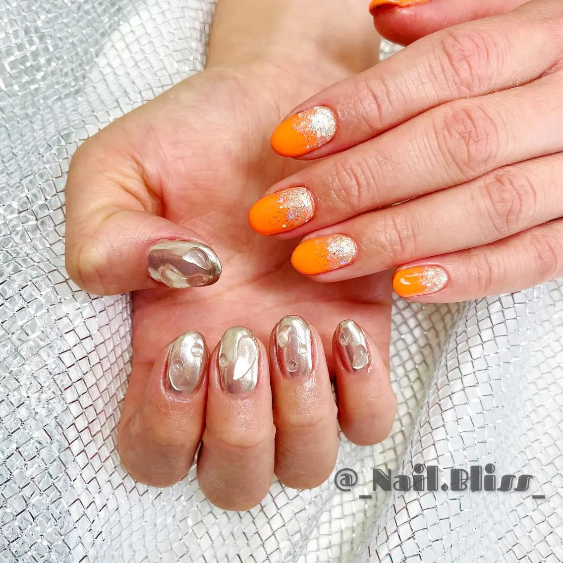 ネイル ミラーネイル ハンドネイル NAIL BLISSのネイルデザイン