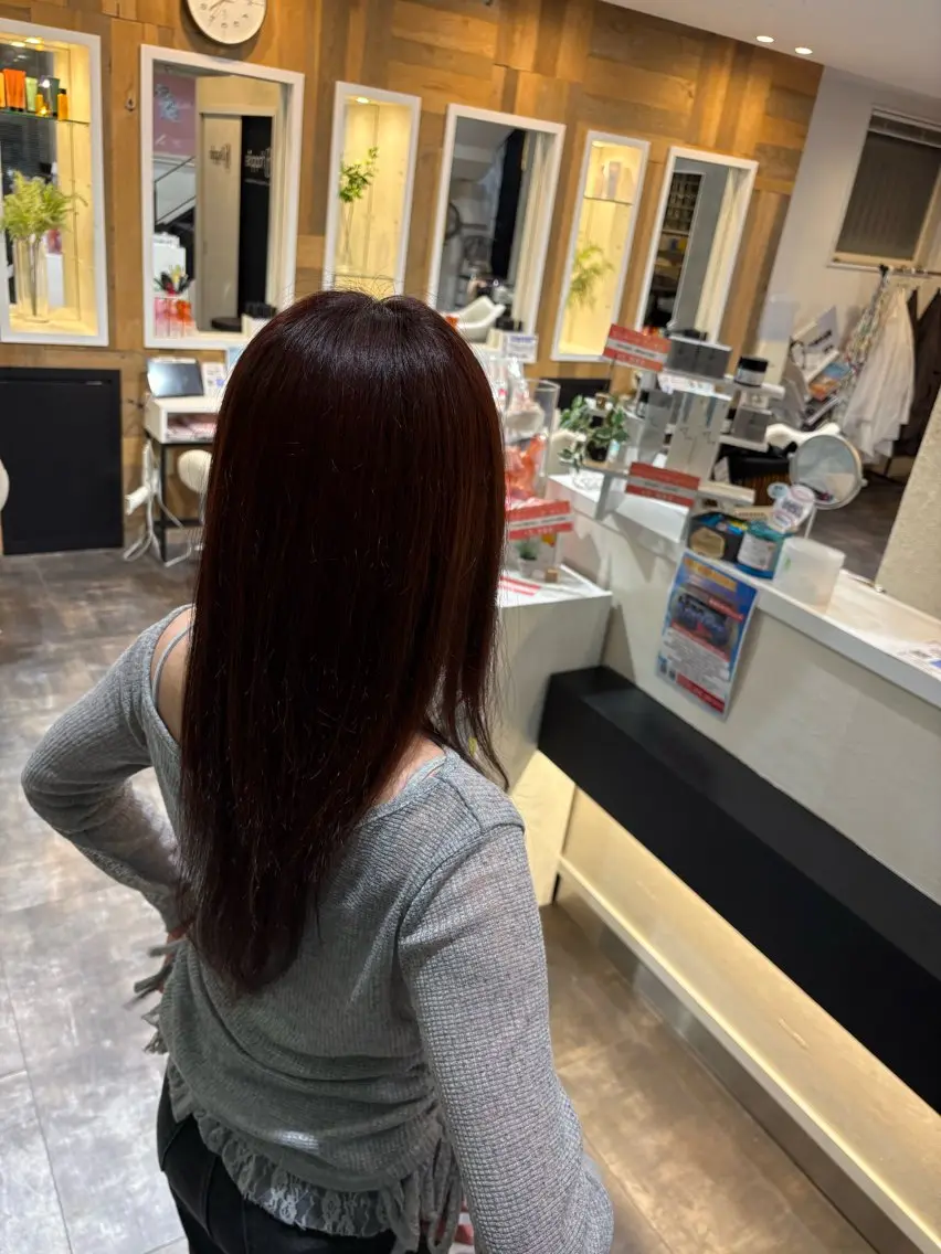 カラー ブラウンカラー レッドカラー ヘアカラー (ハピス) むつみのヘアスタイル
