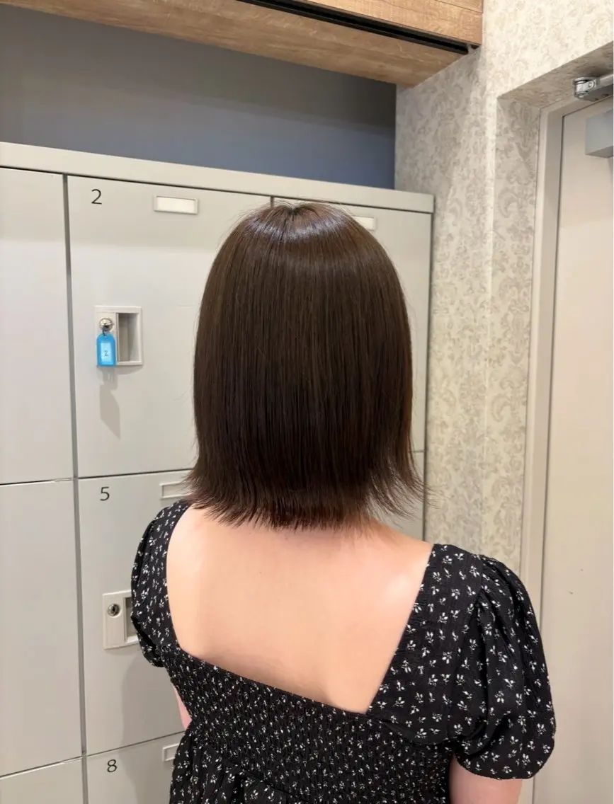 ミディアム カラー ベージュカラー オリーブベージュ ヘアカラー トリートメント 本厚木ブリーチカラー /ワンカラー/眉毛のヘアスタイル