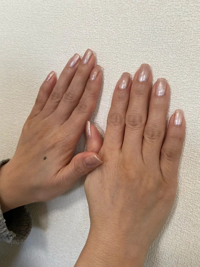 ネイル マグネットネイル ピンク ハンドネイル 自宅サロン FeelFreeのマツエク・マツパデザイン
