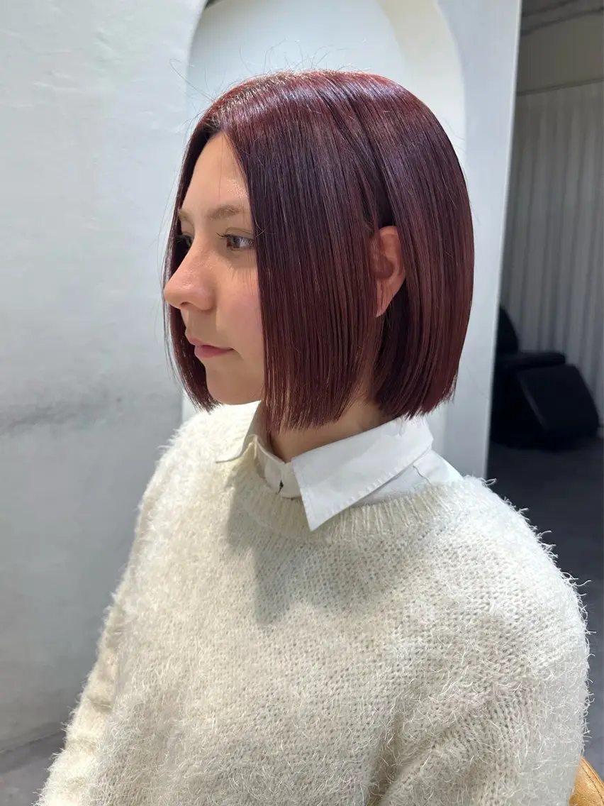 ミディアム カラー ヘアカラー HANAME 原宿美容室のヘアスタイル