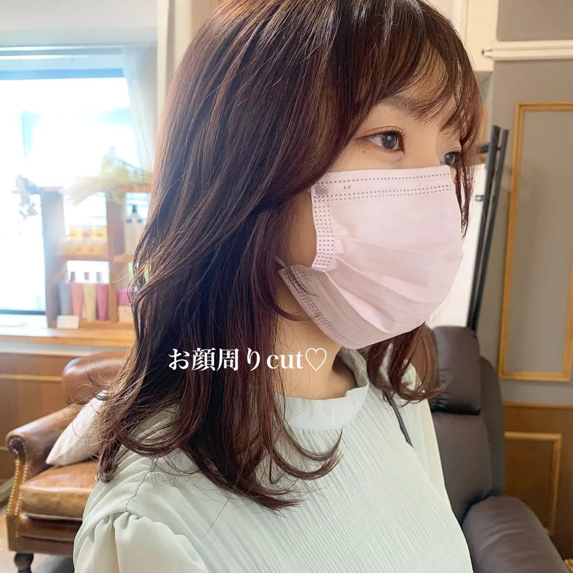 ミディアム カラー ブラウンカラー 顔周りカット HARUKA ⭐️モデル募集中⭐️のヘアスタイル
