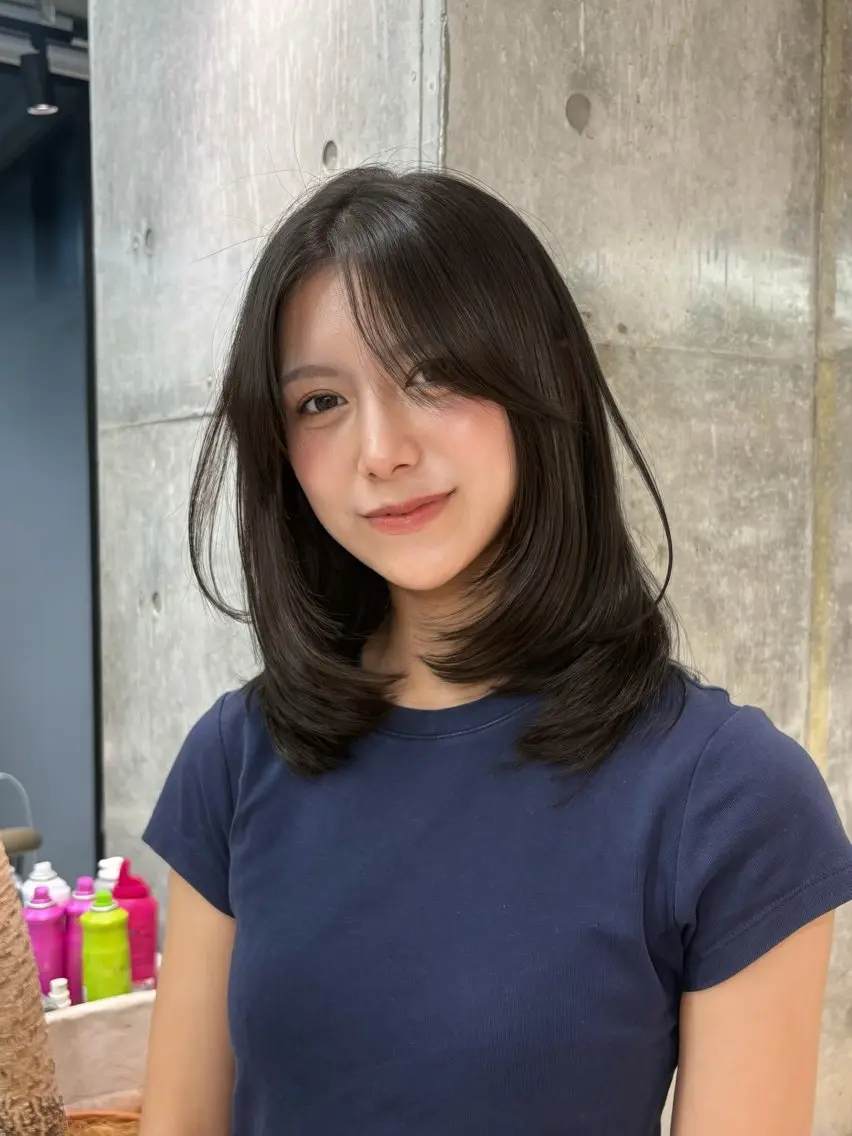 ミディアム 伸ばしかけ toco.⋆𝜗𝜚 / レイヤーボブ໒꒱のヘアスタイル