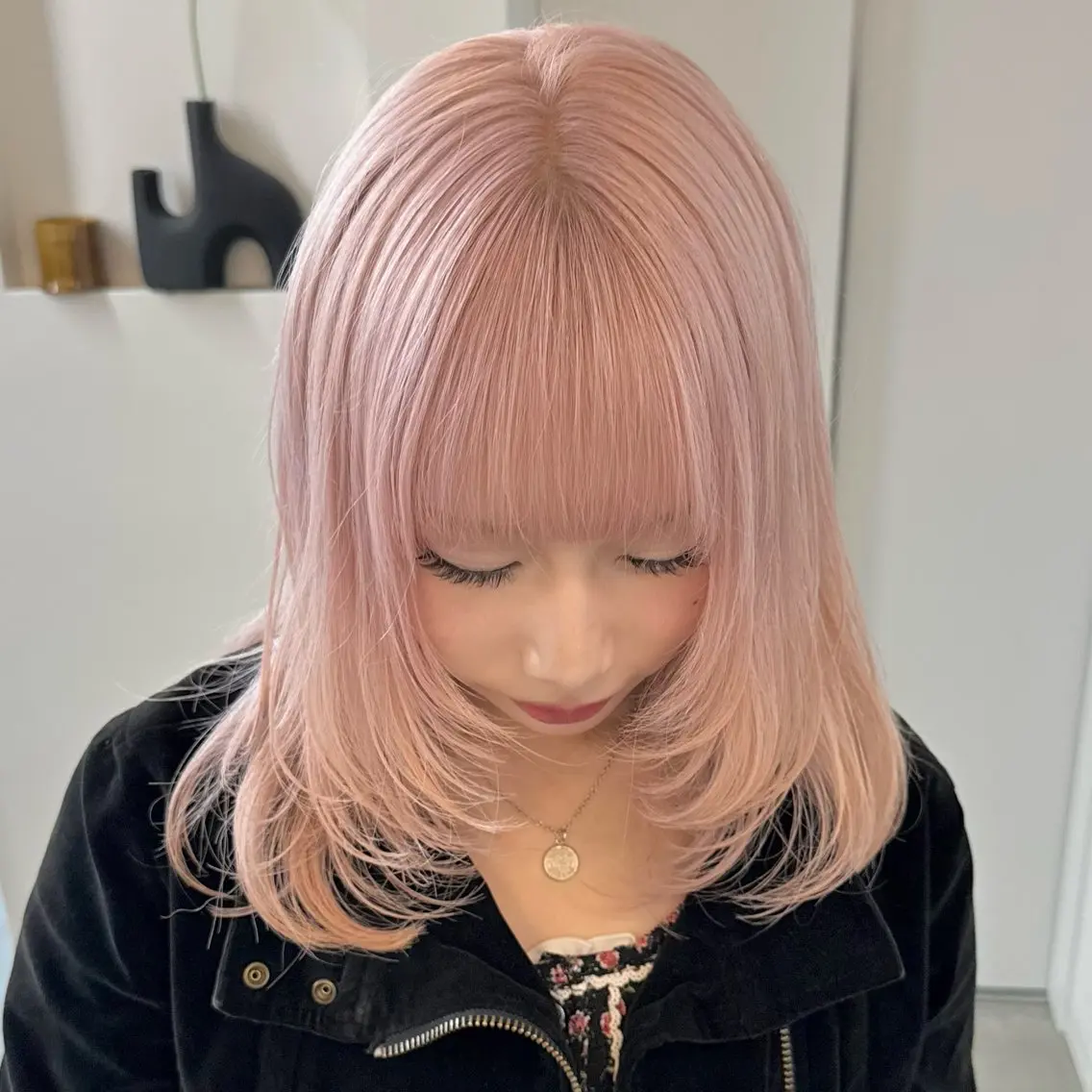 ミディアム カラー ヘアカラー トリートメント エクステモデル募集 💗大阪梅田/川上のヘアスタイル