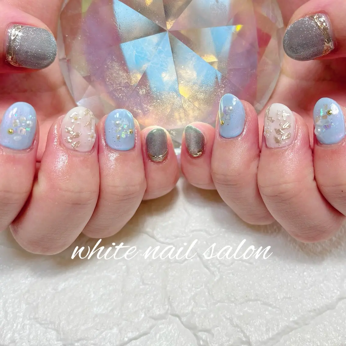 ネイル フットネイル ホワイト ハンドネイル white nail salonのネイルデザイン