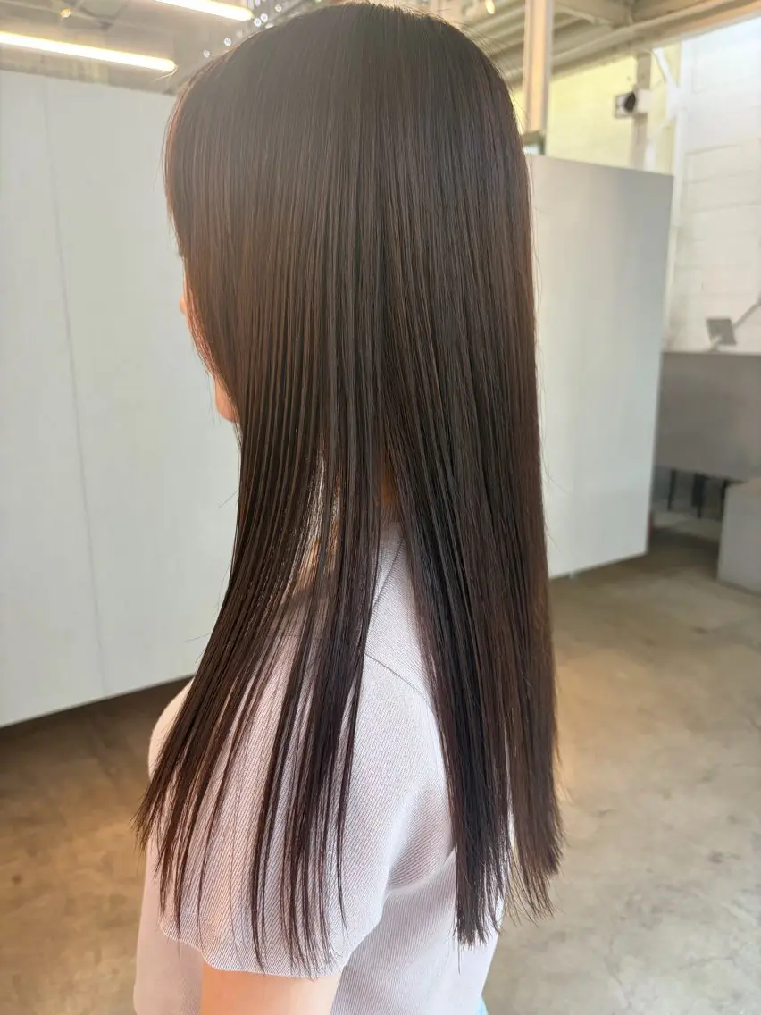 ロング 縮毛矯正 トリートメント 縮毛矯正 田中 瑠愛のヘアスタイル