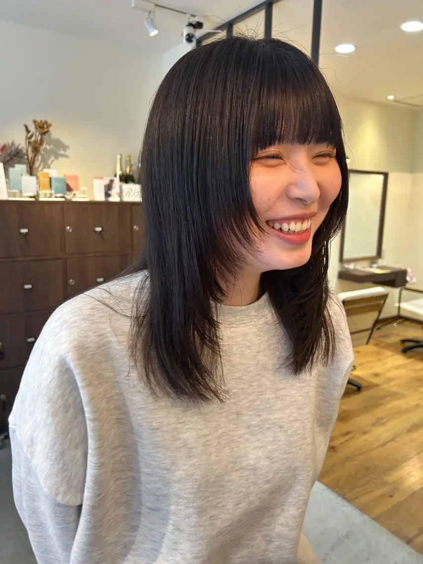 ミディアム カット ヘアカラー 透明感カラー/ミヤタ ヒビキのヘアスタイル