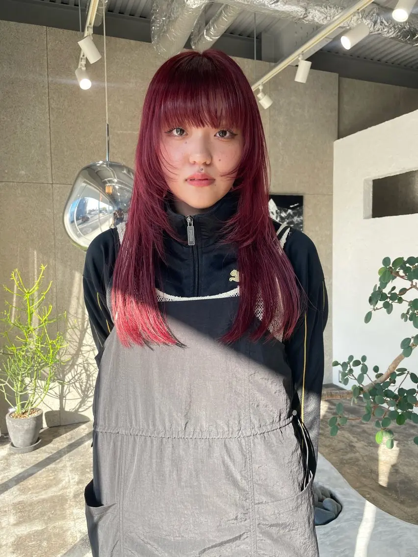カラー レッドカラー ヘアカラー 【eim】小塚 玲奈のヘアスタイル
