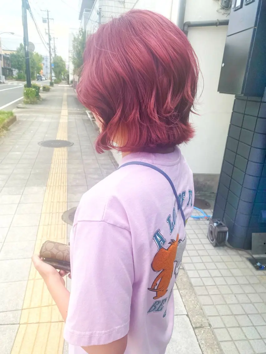 ミディアム カラー ダブルカラー レッドカラー カット ヘアカラー トリートメント 山﨑 大暉【ダブルカラー】のヘアスタイル