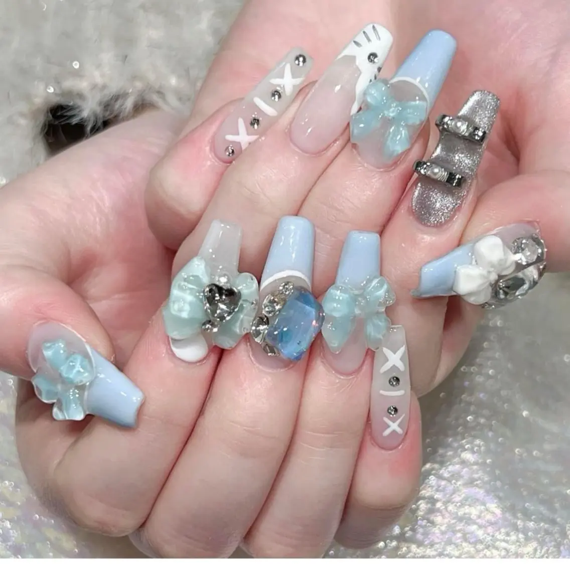 ネイル フレンチネイル ジェルネイル 韓国ネイル マグネットネイル マグネットフレンチ akina nailsのネイルデザイン