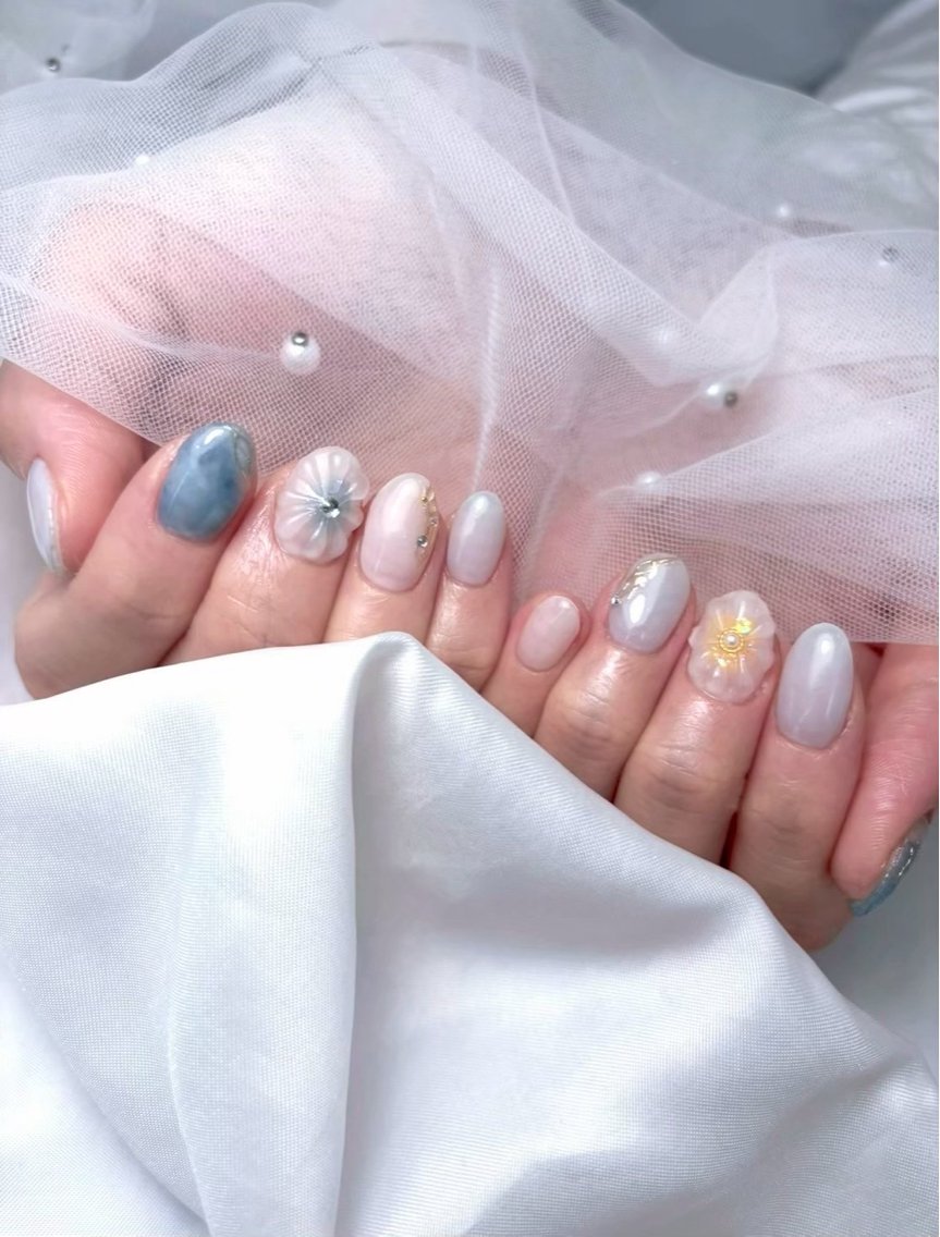 ネイル フラワーネイル ぷっくりネイル monart サナのネイルデザイン