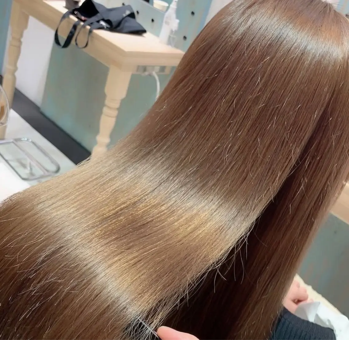 ロング ボブ ハイライト 髪質改善 みく/韓国風艶カラー /透明感カラーのヘアスタイル