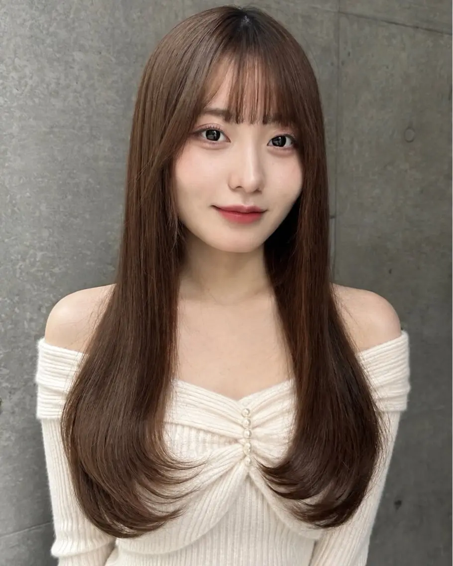 ロング カット 縮毛矯正 トリートメント 🦋韓国風レイヤー/ 艶髪矯正🦋凛太郎のヘアスタイル