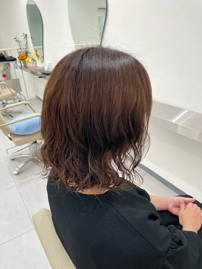 ミディアム ミディアムパーマ カット パーマ トリートメント N°Elune RINNAのヘアスタイル