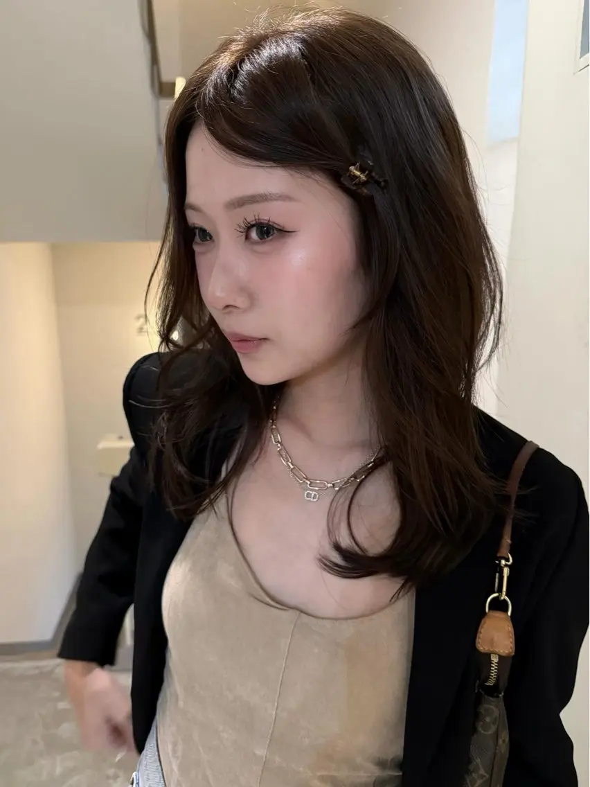 セミロング ヘアカラー トリートメント SIKI ゆうのヘアスタイル