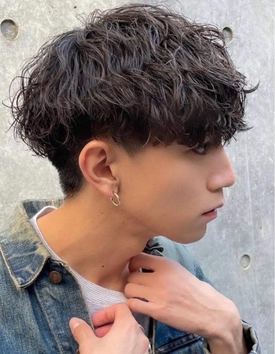 パーマ メンズ カット パーマ ヘアセット 韓国ヘア/メンズ パーマ 棚瀬 翔吾のヘアスタイル