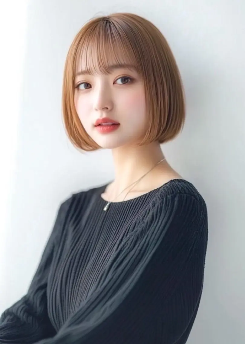 ミディアム カット ヘアカラー トリートメント 韓国風/髪質改善/ ナガヤアキラのヘアスタイル
