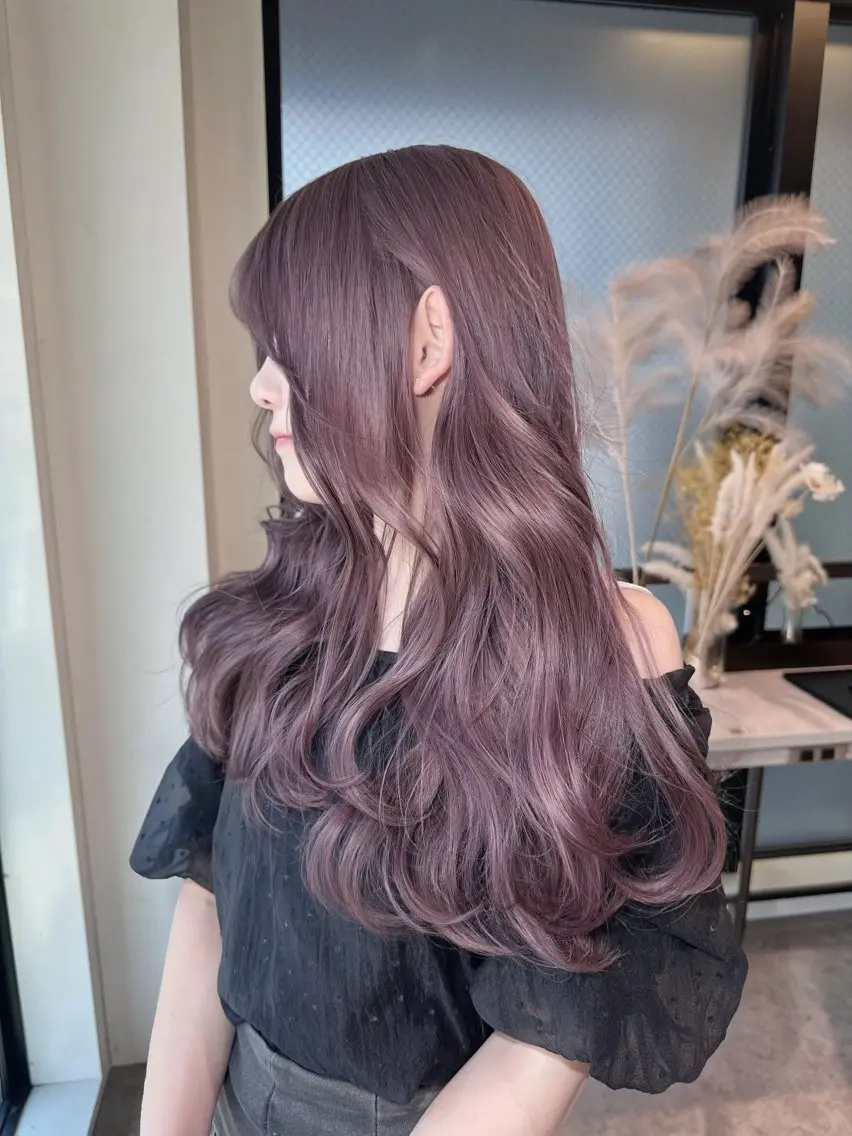 ロング ヘアカラー ミルクティー/韓国ヘ アHaruka🎀のヘアスタイル