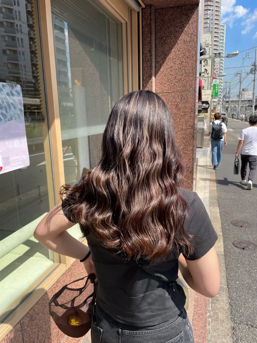 ロング カラー ハイライトカラー 顔周りカット ハイライト ヘアカラー 髪質改善/Bloss om🌷高橋沙衣のヘアスタイル