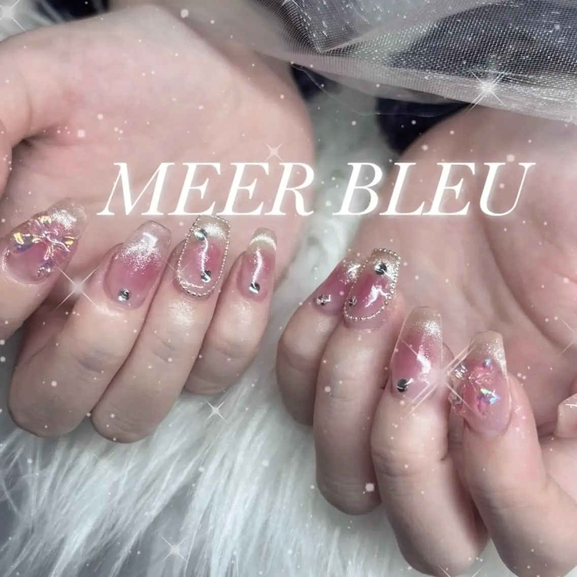 【トレンド可愛い🩵】¥5,500​〜​ベイビーブーマー・チークネイル対応✨ 今っぽい可愛いしたい方に💎(フィルインOK)の写真