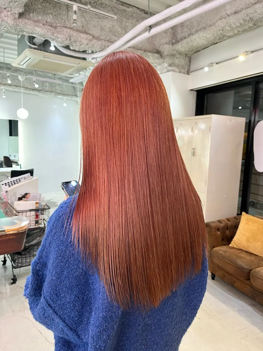 ロング カラー ピンクカラー 柔め透明感血色カラー 暖色/レイヤー/ゆいのヘアスタイル