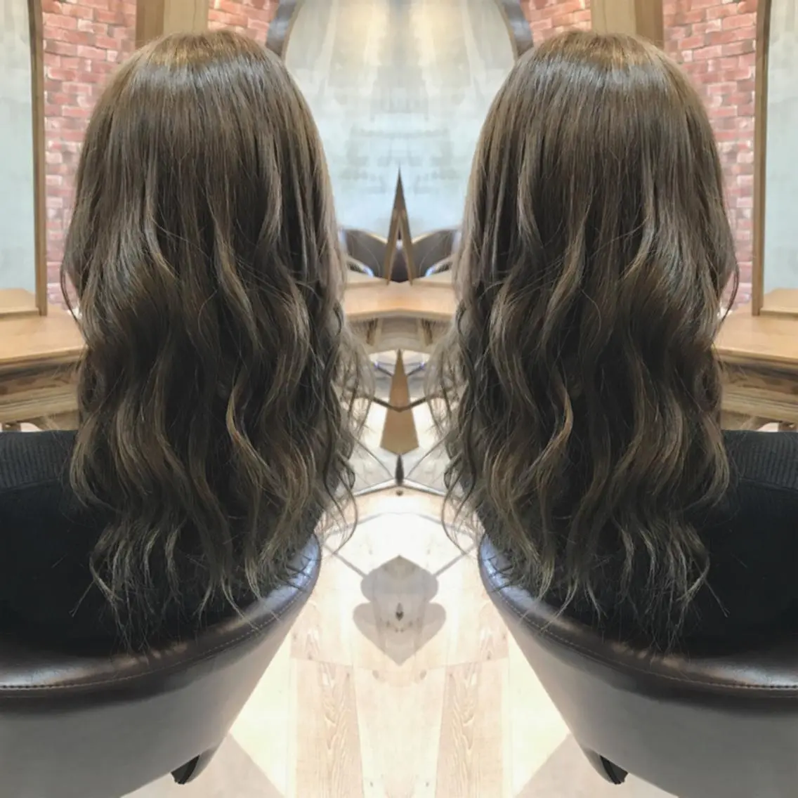 セミロング カラー ヘアカラー 重政 和樹のヘアスタイル