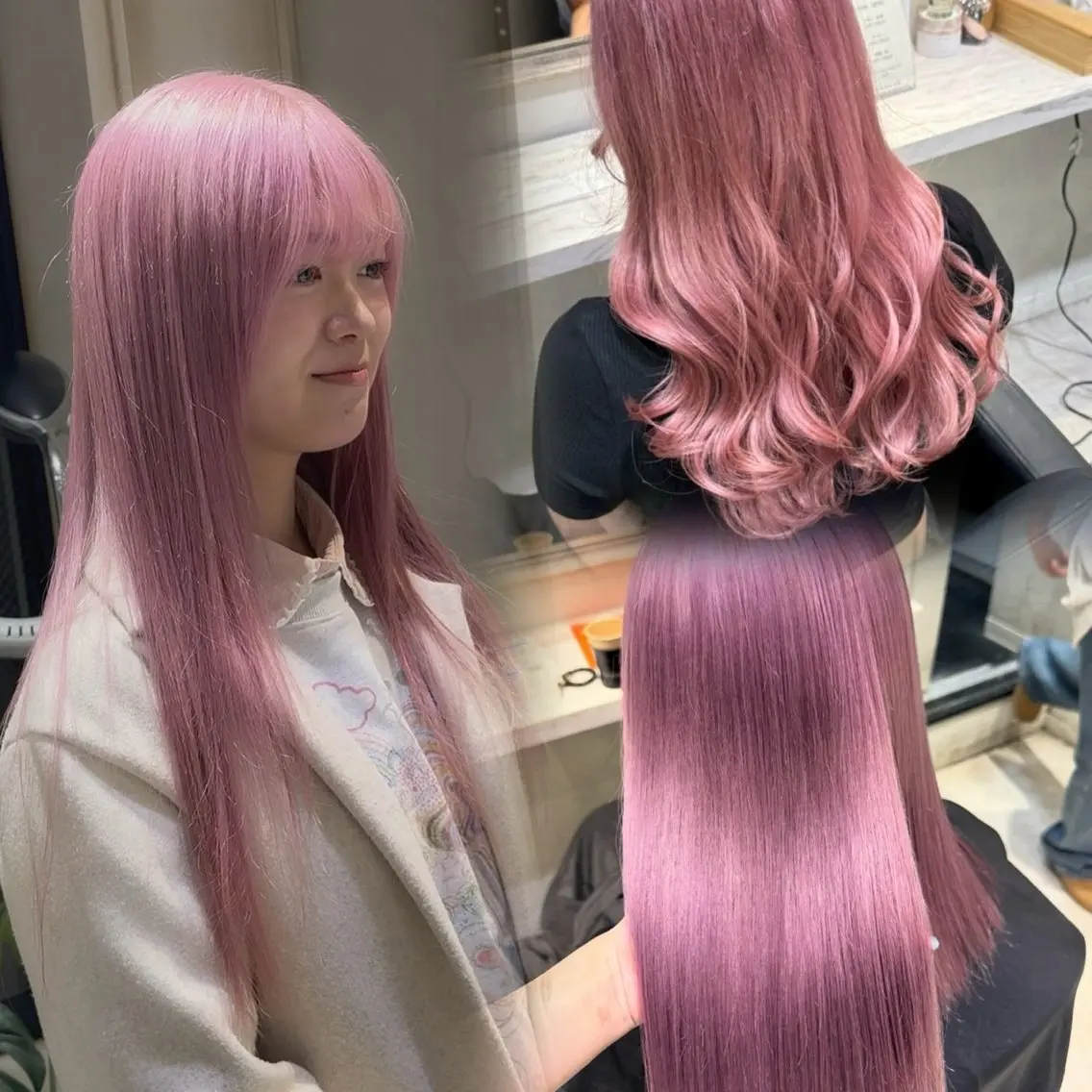 ロング カラー ブリーチ ケアブリーチ ケアカラー 髪質改善 韓国風ヘア カット ヘアカラー 🦋ブリーチ/カラー 専門AYA💖のヘアスタイル