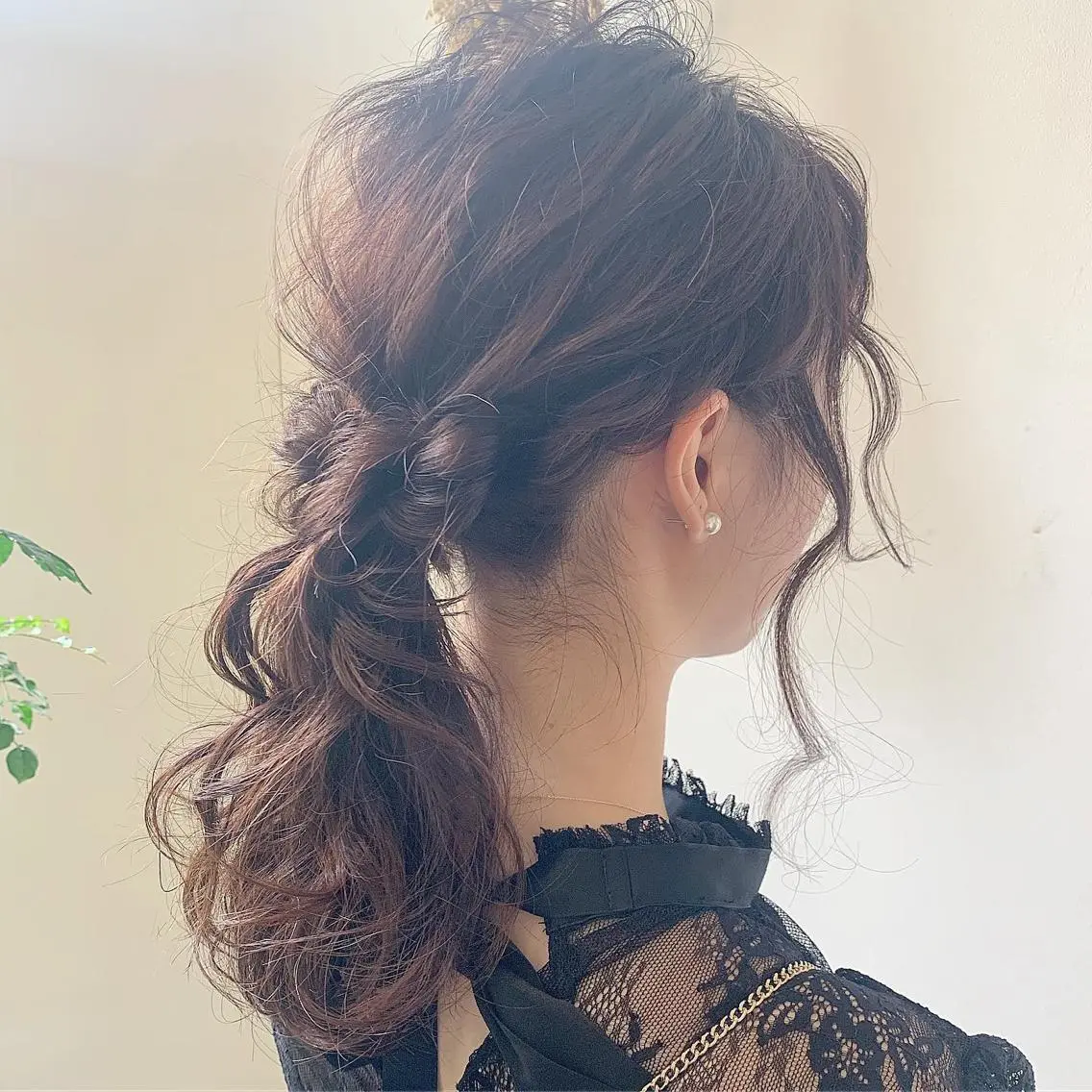 セミロング ヘアアレンジ ヘアセット 馴染ませNo.1🧃 エクステ・アレンジのヘアスタイル