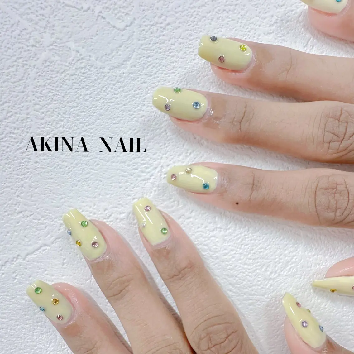 ミディアム 韓国風ヘア ハンドネイル Akina Nail 亀戸のネイルデザイン