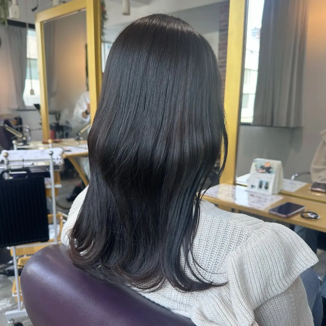 ミディアム カラー グレージュ カット ヘアカラー トリートメント Saki💛心斎橋 髪質改善/艶カラーのヘアスタイル
