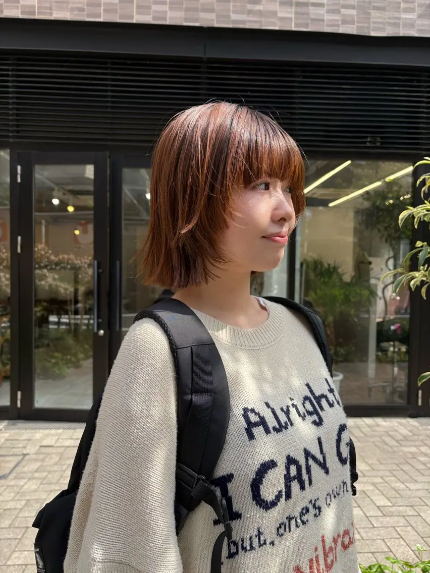 ミディアム パーマ カット 縮毛矯正 eri kinjoのヘアスタイル