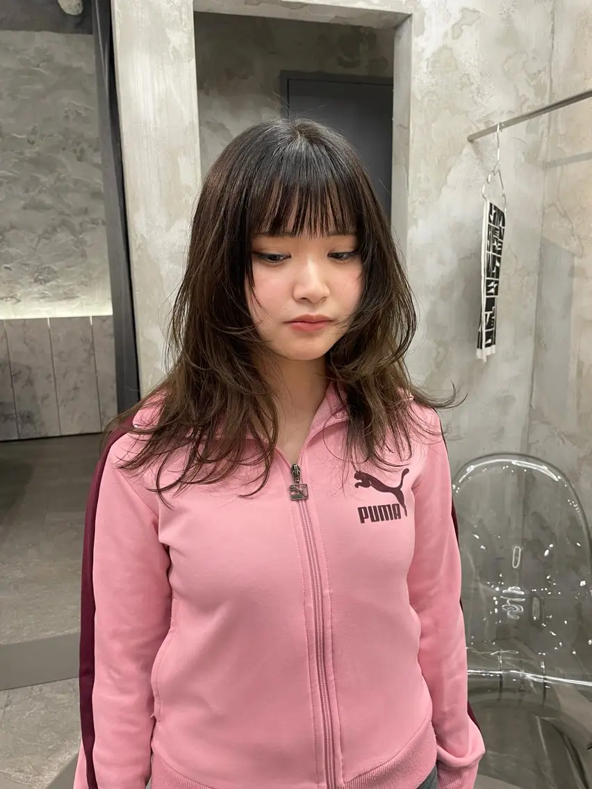 ロング ハッシュカット カット shiba tomomiのヘアスタイル