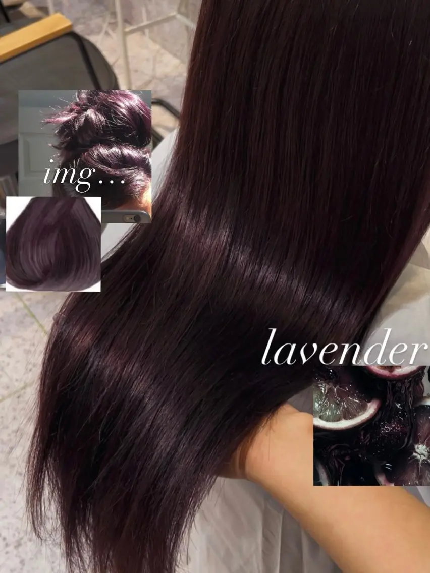 ロング カラー ブリーチ カシス ダブルカラー ラベンダーカラー ブリーチなしカラー ヘアカラー トリートメント 髪質改善&艶カラー/ ほんだあみ (♡)のヘアスタイル