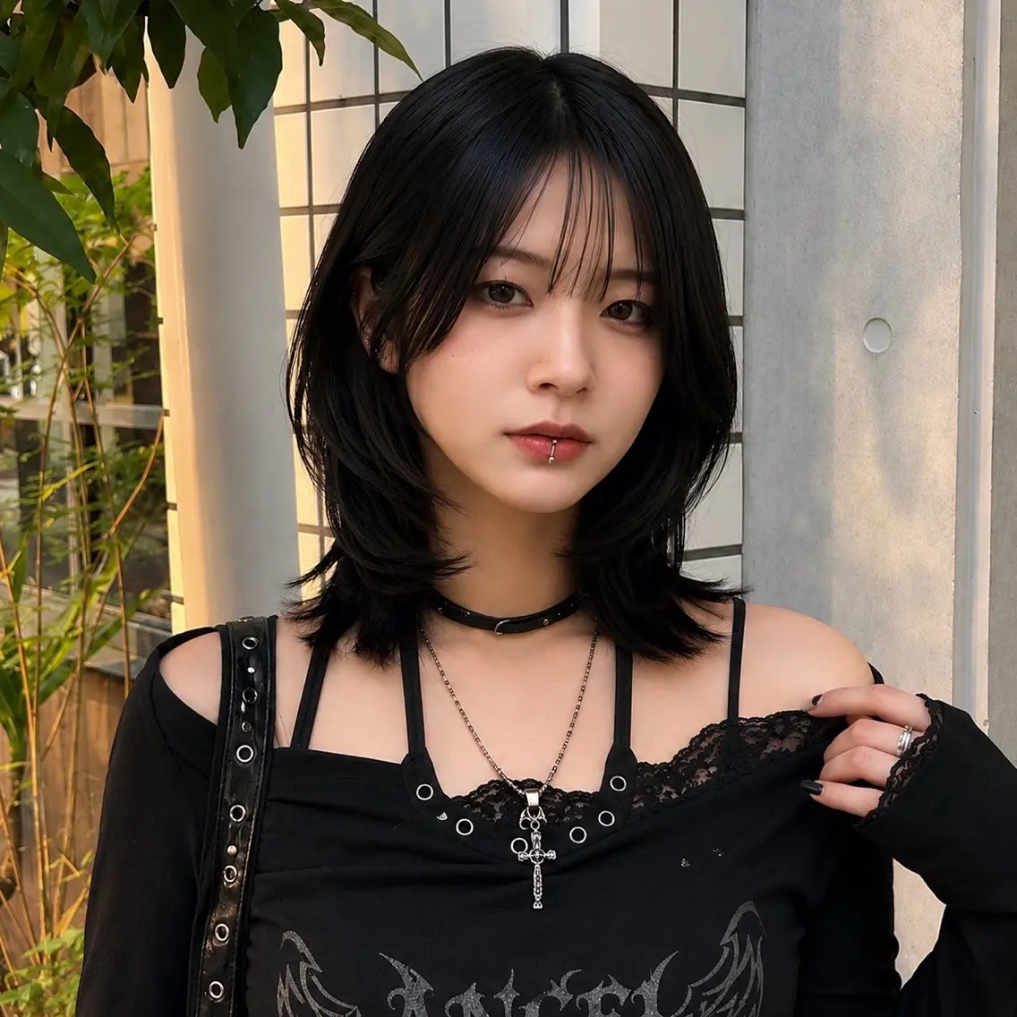 ミディアム ミディアムレイヤー 顔まわりレイヤー 顔周りカット ハッシュカット 韓国風ヘア カット ヘアカラー トリートメント ハイトーン/レイヤー カット/TAKEのヘアスタイル