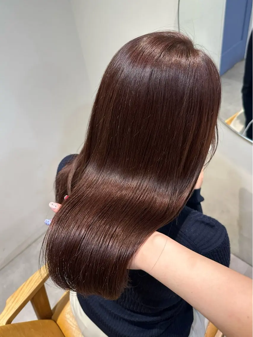 ロング カラー カット ヘアカラー HANAME 原宿美容室のヘアスタイル