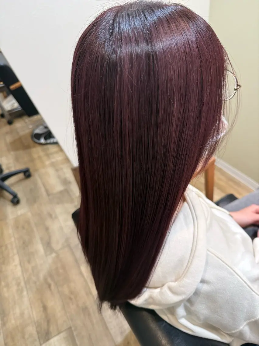 ロング カラー ピンクカラー ヘアカラー rocca糸島店 リサのヘアスタイル
