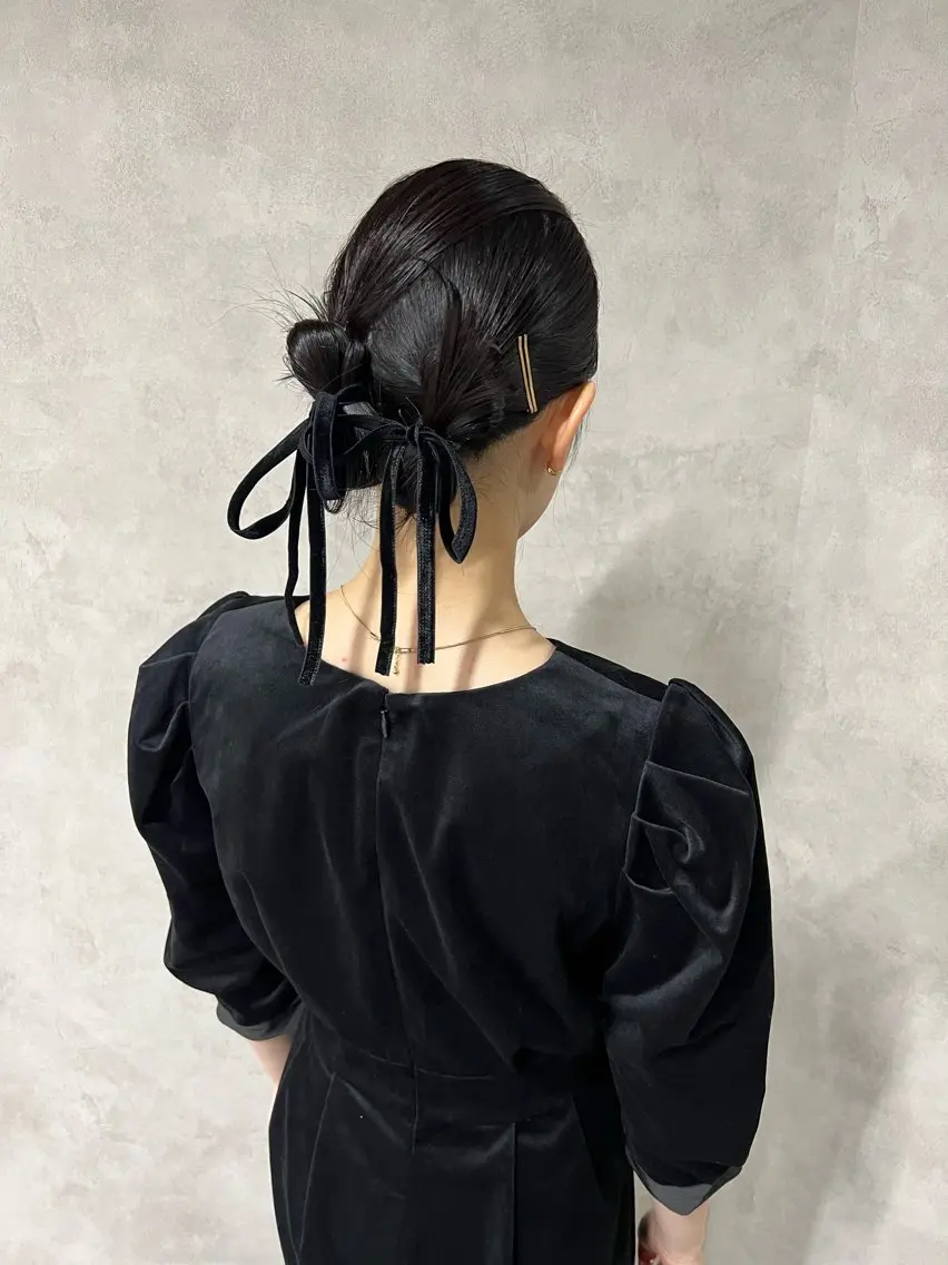 ロング カラー ヘアアレンジ ヘアセット mana 暖色カラーカットのヘアスタイル