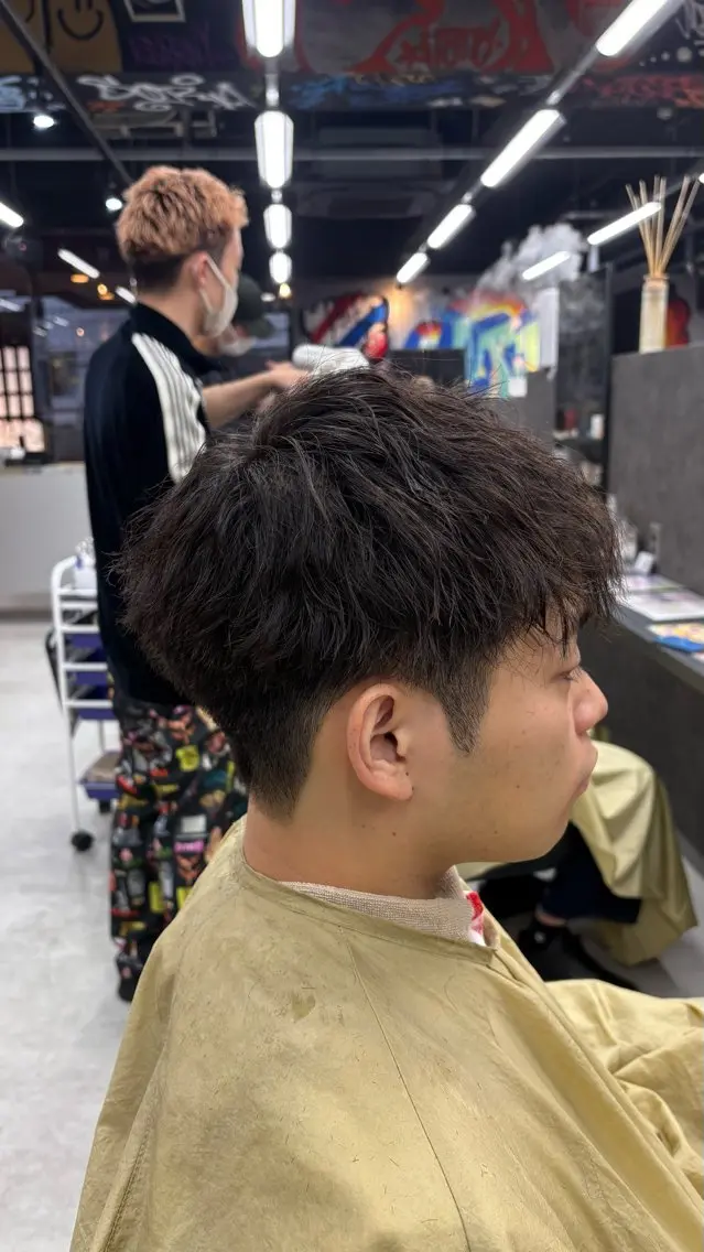 ミディアム ミディアムパーマ カット パーマ 永倉 迅人 /メンズカットパーマのヘアスタイル