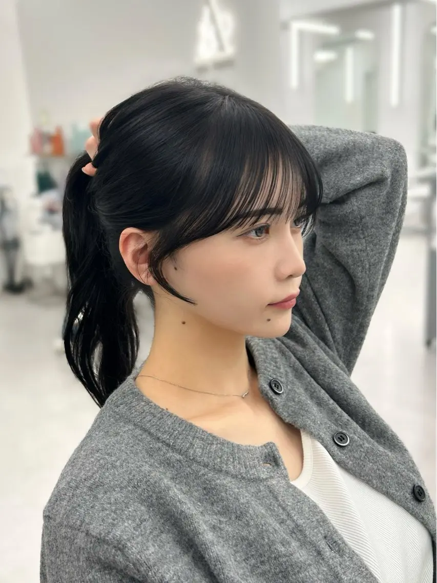 セミロング レイヤーカット 小顔カット カット 韓国ヘア/顔周り ヘアセット/加藤優里のヘアスタイル